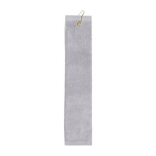 Towelsoft Golf-GV1201TR-SLVR Premium 100 Percent Cotton Terry Velour Golf Towel with Tri-fold Hook & Grommet Placement - 16 x 26 in. - Silver
