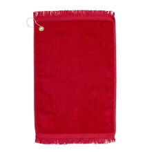Towelsoft Golf-EV1407CL-RD Premium Fringed 100 Percent Cotton Terry Velour Golf Towel with Corner Hook & Grommet Placement - Red