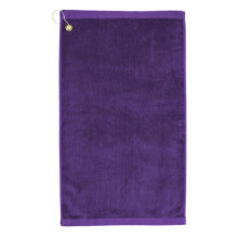 Towelsoft Golf-GV1201CL-ppl Premium 100 Percent Cotton Terry Velour Golf Towel with Corner Hook & Grommet Placement - 16 x 26 in. - Purple