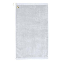 Towelsoft Golf-GV1201CL-WE Premium 100 Percent Cotton Terry Velour Golf Towel with Corner Hook & Grommet Placement - 16 x 26 in. - White