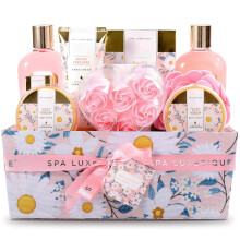 Spa-cadeaumanden voor vrouwen Spa Luxetique Badcadeauset 12-delig Ontspannend Home Spa-kit voor vrouwen met douchegel Badzout Essenti?e olie Bodyloti