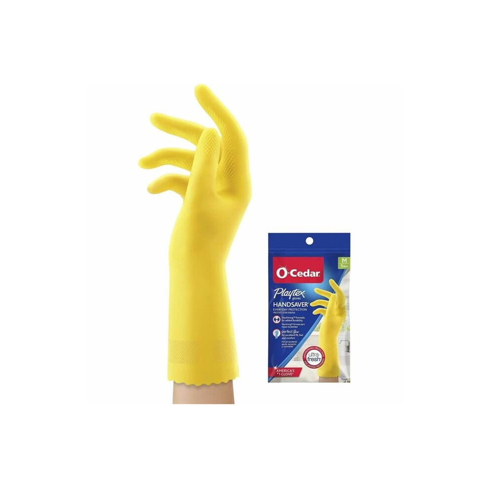 O-Cedar FHP163675 Playtex Hand Saver Gloves - Yellow - Medium - Pack of 2-image-OPC-PGCD9W8-NEW