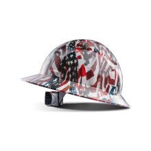 LANON Schutzhelm mit voller Krempe, OSHA-Baugenehmigung, Premium-FRP-Schutzhelm mit amerikanischer Flagge und verstellbarer 4-Punkt-Ratschenaufhngun