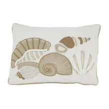 Saro Lifestyle 3657.I1218BP 12 x 18 in. Seashell Serenade Poly Filled Throw Pillow, Ivory