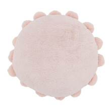 Saro Lifestyle 1799.P14RP 14 in. Posh Faux Bunny Fur Pom Pom Poly Filled Throw Pillow, Pink