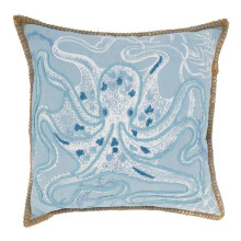 Saro Lifestyle 6563.BL20SP 20 in. Oceanic Octo-Hug Poly Filled Throw Pillow, Blue