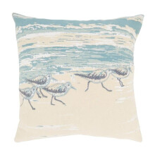 Saro Lifestyle 6549.BL20SD 20 in. Seaside Harmony Sanderling Down Filled Throw Pillow, Blue