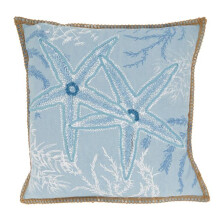 Saro Lifestyle 6567.BL20SP 20 in. Sandy Shoreline Starfish Poly Filled Throw Pillow, Blue