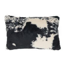 Saro Lifestyle 471.BK1422BD 14 x 22 in. Urban Faux Cowhide Down Filled Throw Pillow, Black