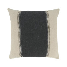 Saro Lifestyle 9754.BN20SD 20 in. Linear Harmony Banded Down Filled Square Throw Pillow, Black & Natural