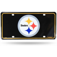 Rico NFL Pittsburgh Steelers Black Metal License Plate Tag