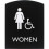 Lorell LLR02675 6.8 x 8.5 in. Arched Women Handicap Restroom Sign - Rectangular Shape - Plastic - Black 1