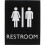 Lorell LLR02663 8.5 x 6.4 in. Unisex Restroom Sign - Rectangular Shape - Plastic - Black 1