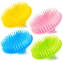 YEALIFE 4Pack Haar Hoofdhuid Exfoliator Borstel Roos Reinigingsborstel Flexibele Hoofdhuid Massager Borstel Douche Hoofdhuid Shampoo Borstel voor Thu