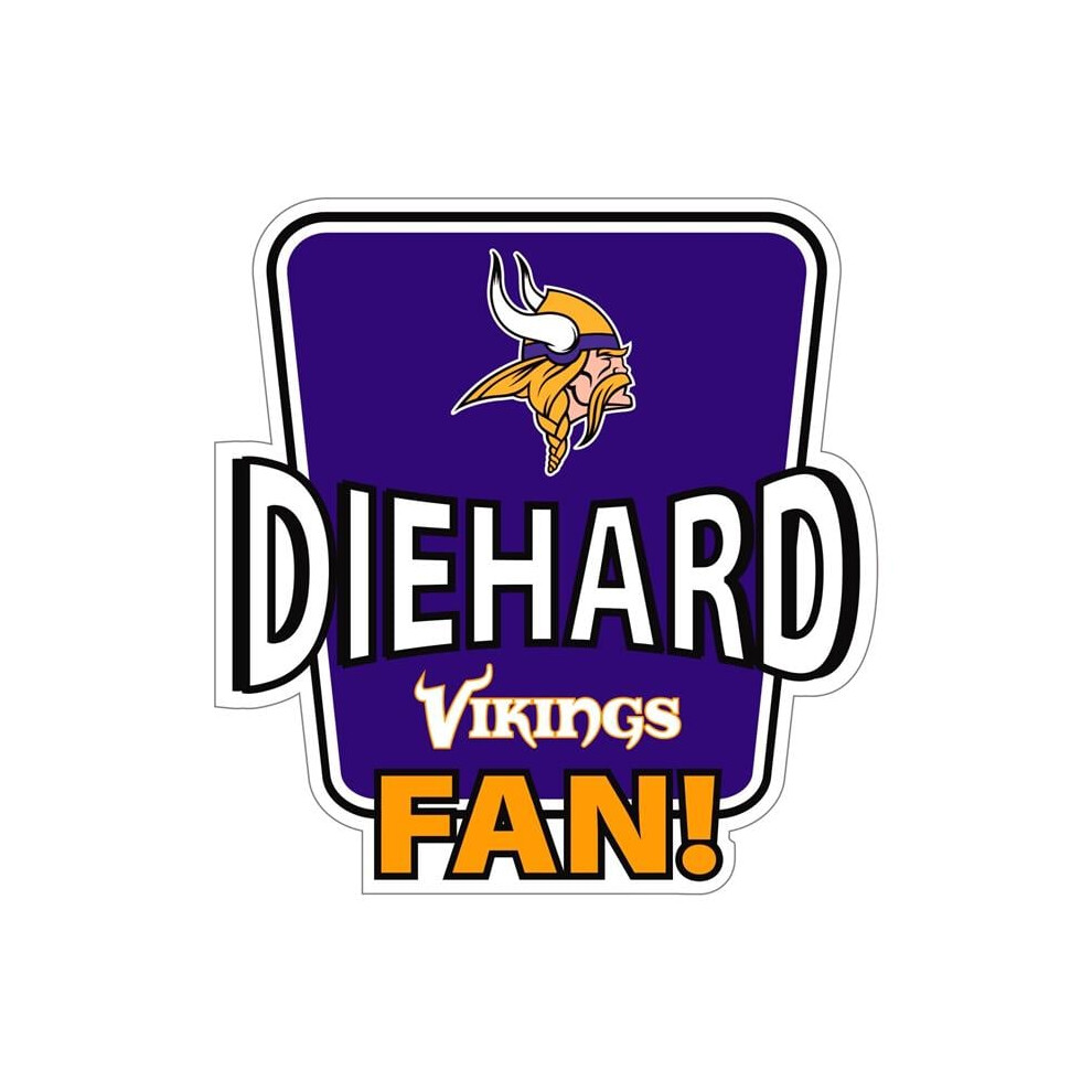 Siskiyou Sports Fdhd165 Nfl Minnesota Vikings Die-Hard Fan Auto Decal - One Size 754603874529