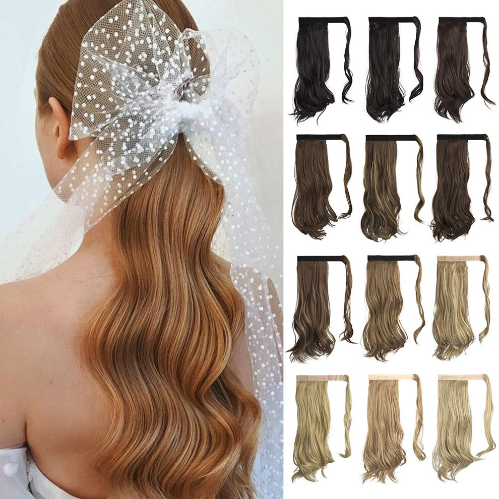 Sofeiyan Unisex Not,Specified Curly Ponytail Extension 15 Inch Heat Resistant Synthetic Natural Wavy Hairpiece Wrap Around Pony Tail Hair Extensions
