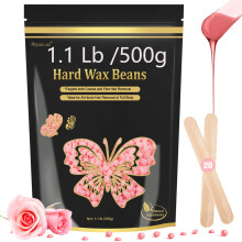 Auperwel Perles de Cire pour Épilation, 1.1LB Cire Dure Indolore pour Bikini, Sourcils, Visage, Épilation à Domicile