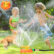 Wassersprinkler fur Kinder und Kleinkinder, Sprinkler mit rotierenden Spruhdusen, Befestigung am Gartenwasserschlauch, Spielspielzeug fur draussen
