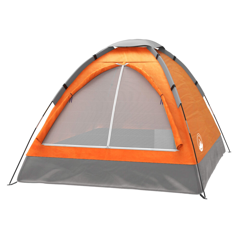 2 Person Camping Tent with Rain Fly and Carrying Bag - Lightweight Outdoor Tent for Backpacking Hiking or Beach Use by Wakeman Outdoors Orange