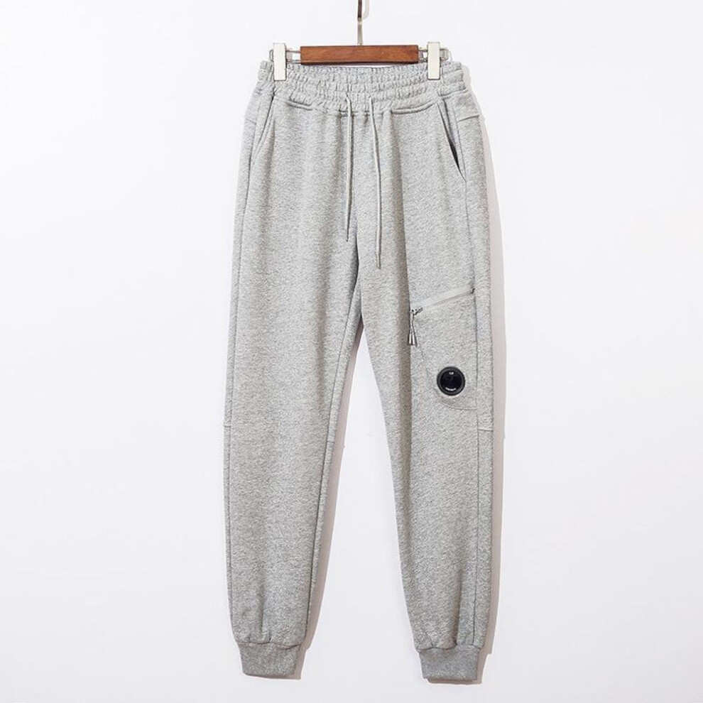 (gray, M) "unisex Functional Solid Color Sports Sweatpants With Zipper Pockets