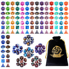 Surhugvy DND ternings?t 20 x 7 polyedriske terninger (140 stykker) Tofarvet til fangehuller og drager DND RPG MTG bordspil 20 farver terninger me