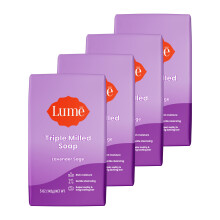 Lume Dreifach gemahlene Seife Reichhaltige Feuchtigkeit und sanfte Reinigung Parabenfrei, Phthalatfrei, hautvertrglich 5 Unzen (4er-Pack) (Lav