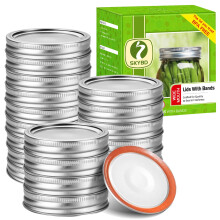 100 stk./50 s?t l?g og ringe til konservesd?ser med bred mund Split-type l?g med silikonet?tninger Ringe L?kagesikre og sikre l?ger til konserves
