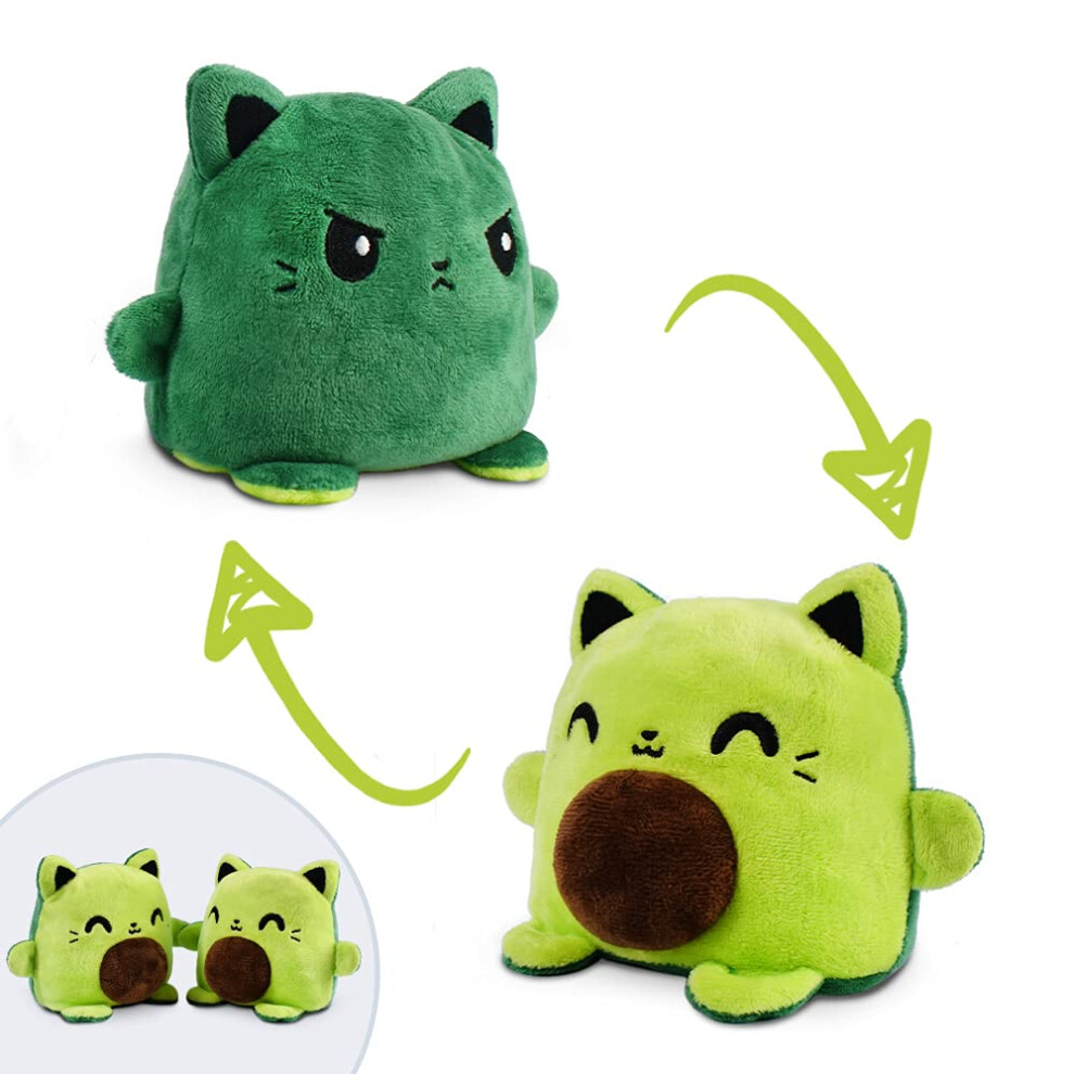 Teeturtle - Plushmates - Magnetische, Omkeerbare Knuffels Die Elkaars Hand Vasthouden Als Ze Blij Zijn - Avocado Kat - Knuffelbaar En Zacht Sensorisch-image