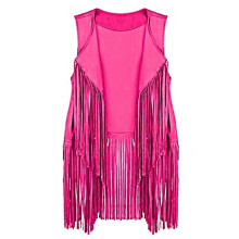 (rose red, XXXL) European & American Summer Tassel Vest: Women's Trendy Top