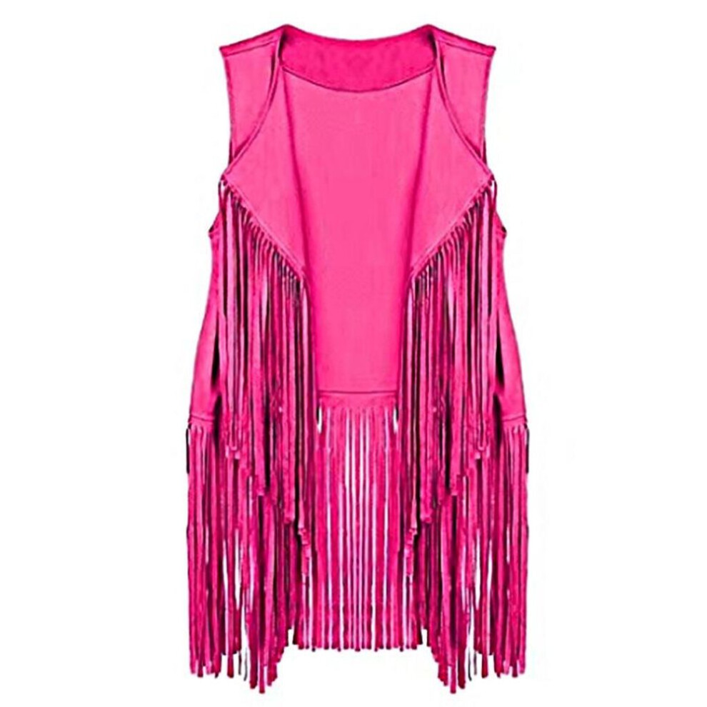 (rose red, XXXL) European & American Summer Tassel Vest: Women's Trendy Top