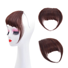 YTBYT Hair Clip in Bangs Human Hair Bangs Hairpieces for Women Fringe Neat Faker Bangs with Temples Hairpieces for Party and Daily Wear(French Bangs,