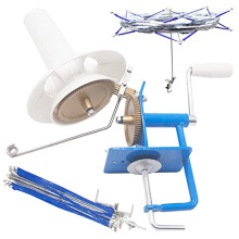 Lamxd needlecraft stort jumbo metallgarn/ull/strng/fiber kul winder hand drivs 10 ounce med paraply snabb garn winder hand driven boll winder h