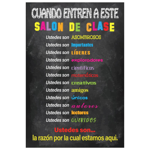 WaaHome Ισπανικές Διακοσμήσεις Τάξης 12''x18'' Motivational Ισπανική Αφίσα για Σχολική Χρονιά