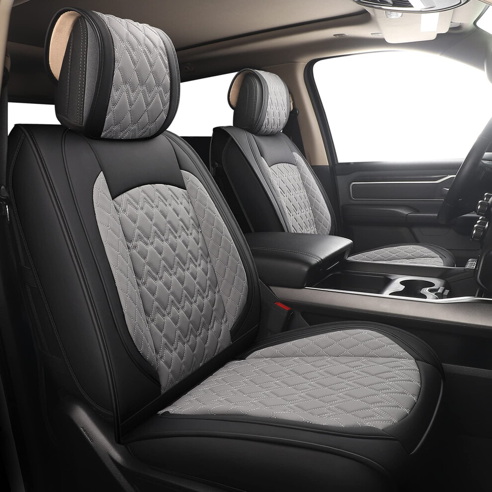 Jojobay Autositzbezuge Fur Dodge Ram, 2 Stuck, Vorne, Passend Fur Ram 2009 2023, 1500/2500/3500, Pick-Up, Truck, Crew, Regular, Quad, Mega Cab, W-image