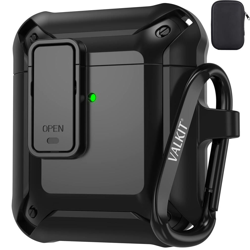 Valkit For Airpods Case Cover For Men With Lock Military Armor Series Full-Body Air Pod Case With Keychain Cool Apple Airpods Shockproof Pr 730869761797