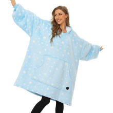 THREE POODLE Wearable Blanket Hoodie Glow in The Dark Oversized Hoodie Blanket Sherpa Hooded Blanket Sweatshirt for Adults Women Men Kids Cozy Gift