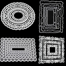 4 s?t metalsk?rev?rkt?jer - rammeforme Stencils og forme til g?r-det-selv-h?ndv?rk og scrapbog