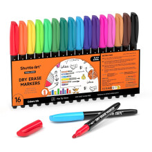 Shuttle Art Dry Erase Markers 16 Colors Whiteboard Markers Fine Tip Dry Erase Markers for Kids Perfect For Writing on Whiteboards Dry-Erase Boards M