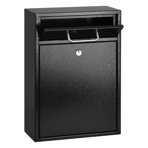 xydled Metal Mailbox Wall Mount  Locking Mailbox with Key Lock  Large Mailbox with Lock  Hanging Secure Postbox  Security Key Dr 2