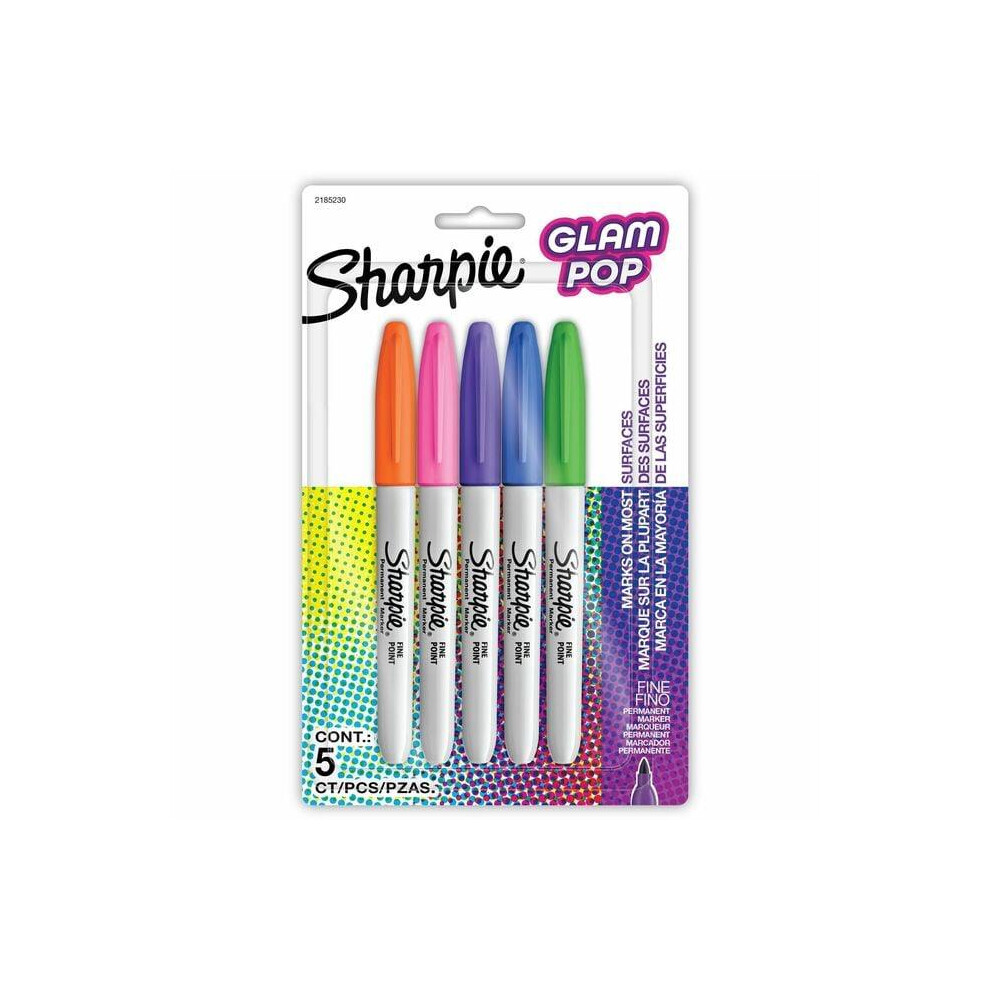 Sharpe Manufacturing Co Sharpie San2185230 Fine Glam Pop Marker, Pack Of 5