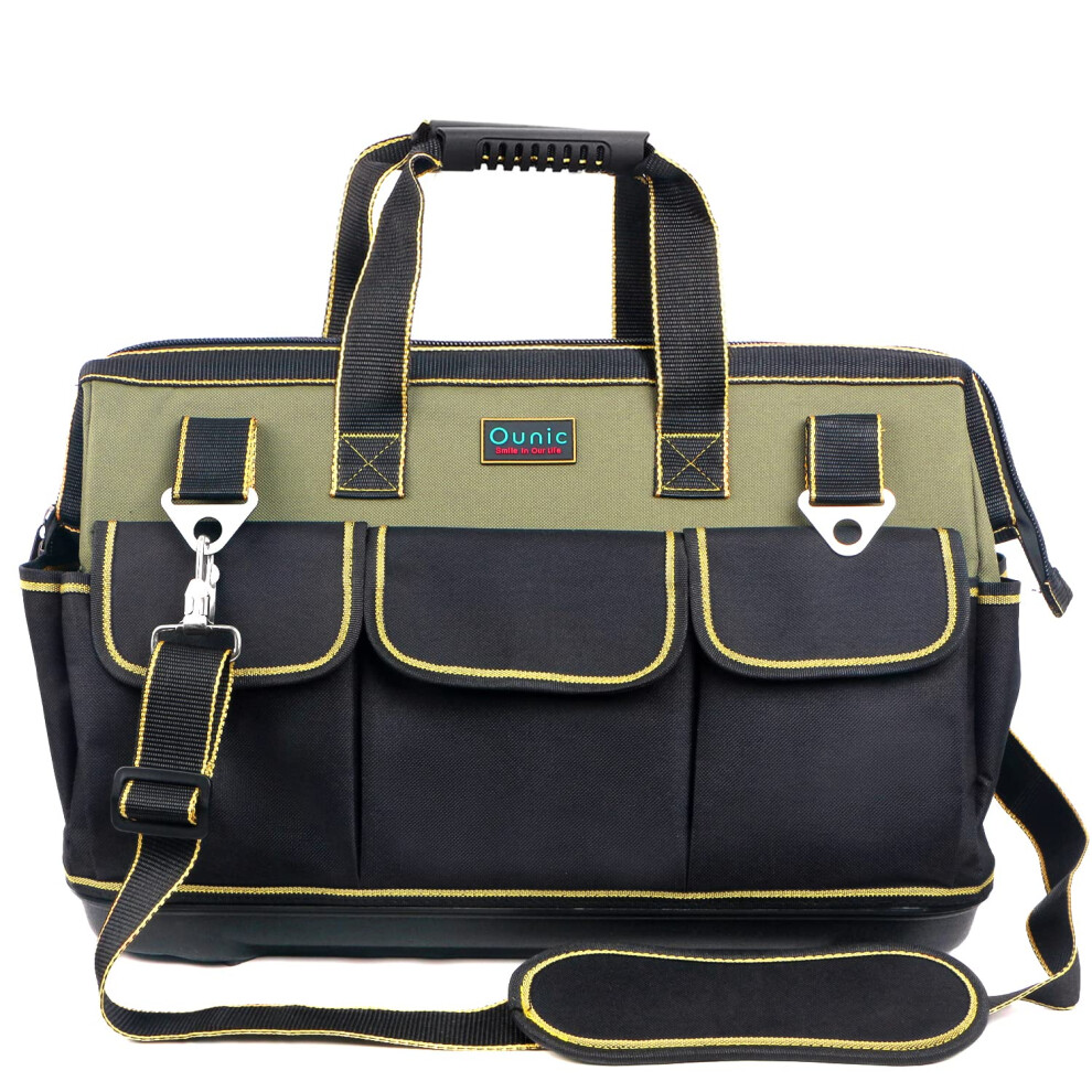 Tool Bag Ounic 20 Inch Large Heavy Duty With Wide Mouth And Waterproof Strong Molded Base Tool Organizer With Adjustable Should 670494523127