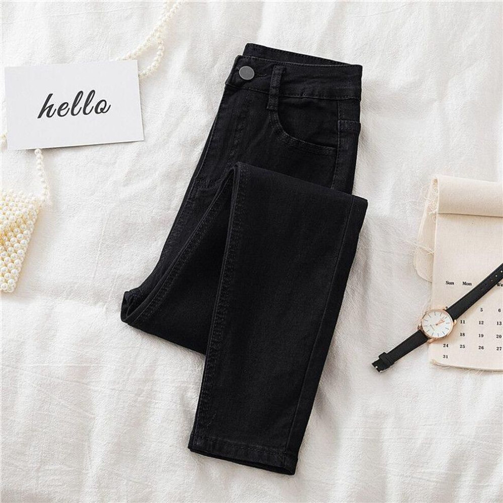 (black, 32) Korean Slim Fit High Waist Women's Jeans - Autumn 2020 Trendy Pencil Pants
