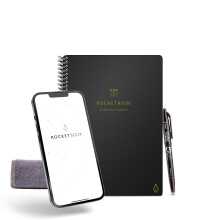 Rocketbook Reusable Everyday Planner - Daily, Weekly, Monthly Planner with Pilot Fixion Pen and Microfiber Cloth Included - Black Cover, Executive Si