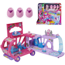 Hatchimals CollEGGtibles Verwandelbares Rainbow-Cation Camper-Spielzeugauto mit 6 exklusiven Figuren, 10 Zubehörteilen, Kinderspielzeug für Mädch