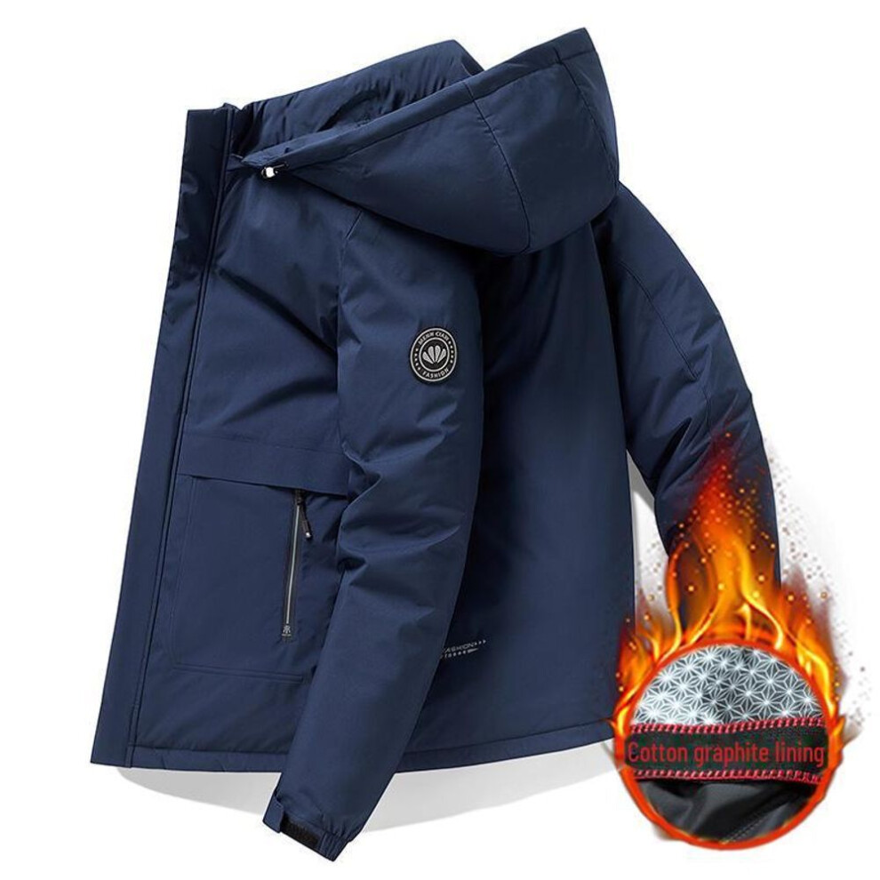 (dark blue, XXXL) "Men's 2023 Thick Warm Cotton-Padded Jacket Winter Wear