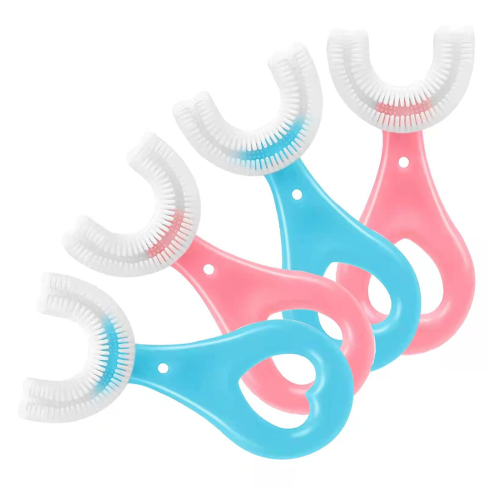 Anoovv 4 Pack U Shaped Toothbrush Kids Kids Toothbrushes Soft Silicone Brush Head Whole Mouth Toothbrush With Handle 360 Oral Teeth Cleani