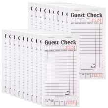 Stock Your Home Black+White Guest Check Books for Servers 20 Pack Server Note Pads  Waiter Checkbook  Food Receipt Book  Restaurant Order Pad  Paper C