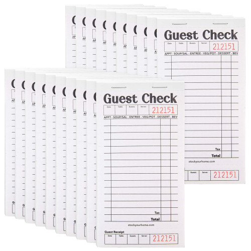 Libri di Controllo Ospiti Black+White per Camerieri (20 Pezzi)