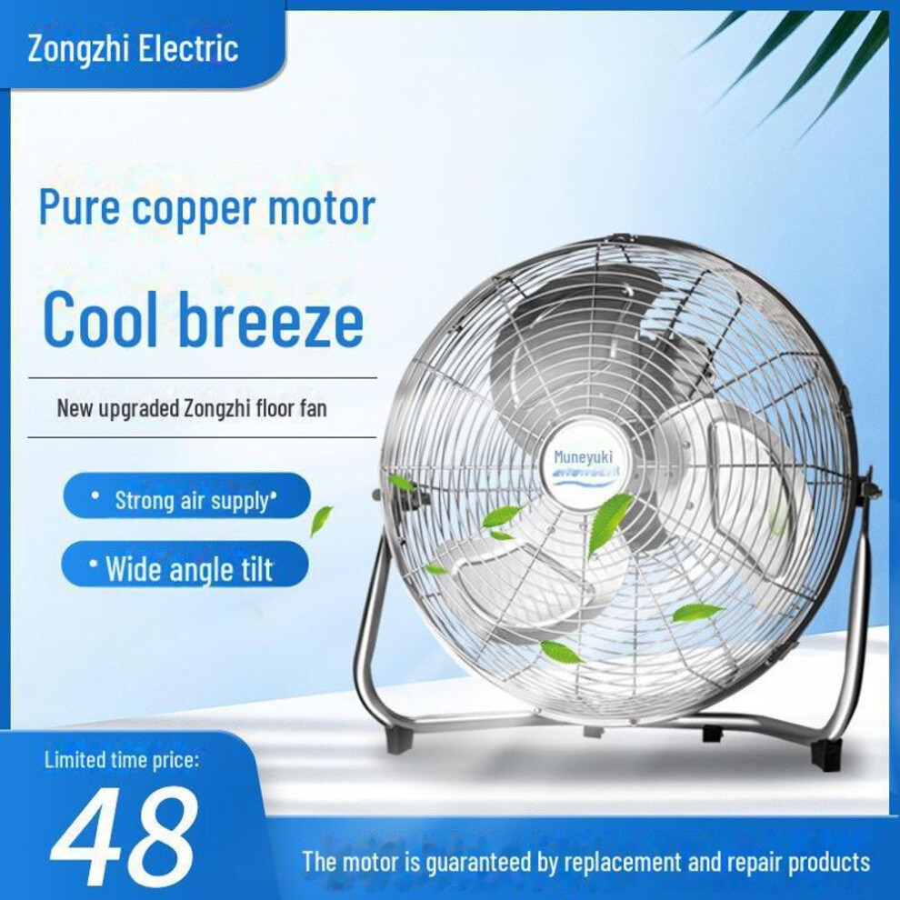 (20-inch floor fan (4 speeds, silver)) "Industrial and Household Desktop Floor Fan