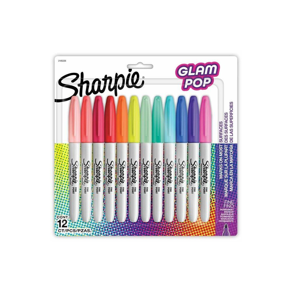 Sharpe Manufacturing Co Sharpie San2185226 Glam Pop Fine Marker, Pack Of 12
